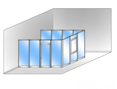 Box Modulare 3 Lati in Alluminio e Vetro Trasparente - 4x3 m - ITALFROM®
