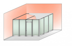 Box Modulare 2 Lati in Alluminio e Vetro Satinato e Copertura - 4x3 m - ITALFROM®