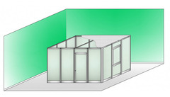 Box Modulare 4 Lati in Alluminio e Vetro Satinato e Copertura - 4x3 m - ITALFROM®