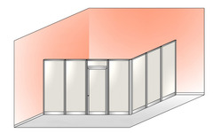 Box Modulare 2 Lati in Alluminio e Vetro Opale - 4x3 m - ITALFROM®