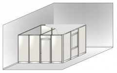 Box Modulare 3 Lati in Alluminio e Vetro Opale e Copertura - 4x3 m - ITALFROM®