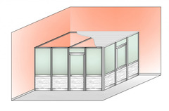 Box Modulare 2 Lati in Alluminio Vetro Satinato e Perline e Copertura - 4x3 m - ITALFROM®