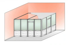 Box Modulare 2 Lati in Alluminio Vetro Satinato e Perline e Copertura - 4x3 m - ITALFROM®