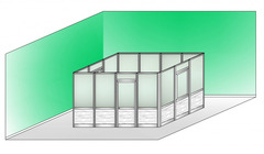 Box Modulare 4 Lati in Alluminio Vetro Satinato e Perline - 4x3 m - ITALFROM®