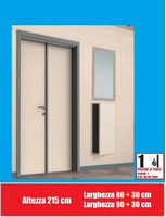 Porta Interna a Battente 2 Ante Asimmetriche in PVC - H215xL80+30/90+30 cm - ITALFROM®