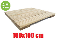 Mattonella in Legno 'Decking' Impregnato - Trattato Classe IV - Dimensioni 100x100x3,8 cm