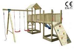 Altalena con Scivolo e Giochi da Giardino per Bambini in Legno di Pino - Italfrombaby08