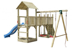 Altalena con Scivolo e Giochi da Giardino per Bambini in Legno di Pino - Italfrombaby08 - 2