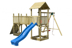 Altalena con Scivolo e Giochi da Giardino per Bambini in Legno di Pino - Italfrombaby08 - 3
