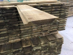 Perline Dogate in Legno di Pino Impregnate qualità A/B - LARGHEZZA 14,2 cm - SPESSORE 22 mm -  LUNGH - 2