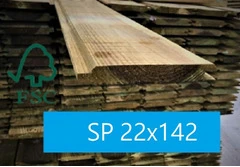 Perline Dogate in Legno di Pino Impregnate qualità A/B - LARGHEZZA 14,2 cm - SPESSORE 22 mm -  LUNGH
