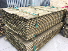 Perline Dogate in Legno di Pino Impregnate qualità A/B - LARGHEZZA 14,2 cm - SPESSORE 22 mm -  LUNGH - 3