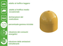 Dissuasore Tipo Tradizionale in Gomma Riciclata - interamente Verniciato - Diametro 52cm h 53 cm con