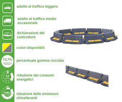 New Jersey in Gomma Riciclata - Finitura Simil Granito -  100x50x h 43 cm con Inserti Rifrangenti al