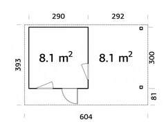 Chalet - Casa in Legno d' Abete Nordico(56mm) - cm 561x290 cm - ITALFROM 443 - 2