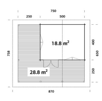 Chalet - Casa in Legno d' Abete Nordico(70mm) - cm 520x420 cm - ITALFROM 445 - 4