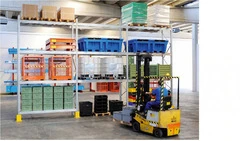 SCAFFALATURA INDUSTRIALE PORTAPALLET LUNGHEZZA 575 cm  , ALTEZZA 300 cm  PROF.100 cm CON 2 LIVELLI - - 5