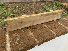 Bordura Steccato Rigida Extraforte Orizzontale per Aiuole Giardino in Legno di Pino- cm L95 XH18/45 - 2