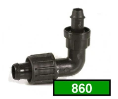 Raccordo Gomito a 90° di passaggio Tape 16 e Derivazione con Gommino per Ala Gocciolante Confezione