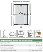 Casetta da Giardino Ilaria in Legno d' Abete Impregnata Color Marrone e Essiccato - 200X300 cm - ITA - 2