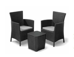SALOTTO DA GIARDINO IN RESINA SET BALCONY AWOI 2 POLTRONE E TAVOLINO CONTENITORE - 2