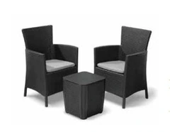 SALOTTO DA GIARDINO IN RESINA SET BALCONY AWOI 2 POLTRONE E TAVOLINO CONTENITORE - 2