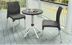 SALOTTO DA GIARDINO IN POLYRATTAN SET AESLEHC BALCONY 2 POLTRONE E TAVOLINO