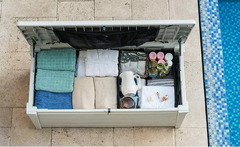 PORTATTREZZI ROCK BIANCO IN RESINA 155x72,4x64,4H cm - 2