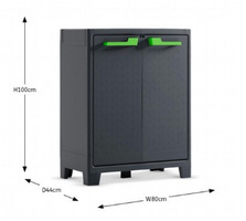 ARMADIO BASSO IN PLASTICA 2 RIPIANI REGOLABILI 80x44x100h MODELLO YBOM - 2