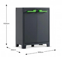 ARMADIO BASSO IN PLASTICA 2 RIPIANI REGOLABILI 80x44x100h MODELLO YBOM - 2