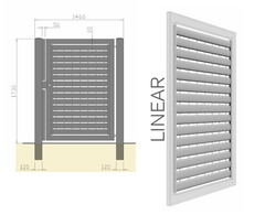 CANCELLO PEDONALE BATTENTE 'LINEAR'  ZINCATO A CALDO - MISURA : cm 146,6 X 173 h - 3