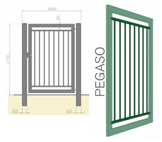 CANCELLO PEDONALE BATTENTE 'PEGASO' ZINCATO A CALDO - MISURA : cm 146,6 X 173 h - 3