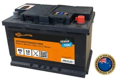 Batteria GALLAGHER Premium Turbo AGM 12 V/60 Ah per Elettrificatori e Recinti Elettrici