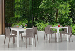 Set 4 Sedie Elite da Giardino Bar Cucina Ristorante Sedia Poltrona in Polipropilene Vari Colori - 2