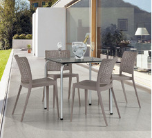 Set 4 Sedie June da Giardino Cucina Bar Ristorante Poltrona Sedia in Polipropilene Vari Colori - 3