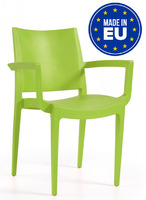 Set 4 Sedie Wanda con Braccioli Design da Giardino Cucina Bar Ristorante Poltrona Sedia in Polipropi