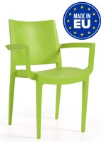 Set 4 Sedie Wanda con Braccioli Design da Giardino Cucina Bar Ristorante Poltrona Sedia in Polipropi