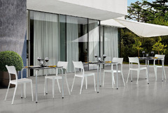 Set 4 Sedie Vanity Design da Giardino Cucina Bar Ristorante Poltrona Sedia in Polipropilene Vari Col - 2