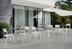 Set 4 Sedie Vanity Design da Giardino Cucina Bar Ristorante Poltrona Sedia in Polipropilene Vari Col - 2