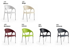 Set 4 Sedie Luna da Giardino Cucina Bar Ristorante Poltrona Sedia in Polipropilene Vari Colori - 2