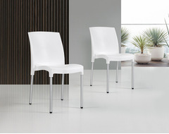 Set 4 Sedie Jenny da Giardino Cucina Bar Ristorante Poltrona Sedia in Polipropilene Vari Colori - 2