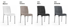 Set 4 Sedie Silvy Design da Giardino Cucina Bar Ristorante Poltrona Sedia in Polipropilene Vari Colo - 3