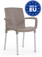 Set 4 Sedie Diana con Braccioli Design da Giardino Cucina Bar Ristorante Poltrona Sedia in Polipropi