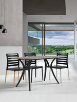 Set 4 Sedie Diva con Gambe in Alluminio Design da Giardino Cucina Bar Ristorante Poltrona Sedia in P - 2