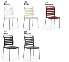 Set 4 Sedie Diva con Gambe in Alluminio Design da Giardino Cucina Bar Ristorante Poltrona Sedia in P - 3