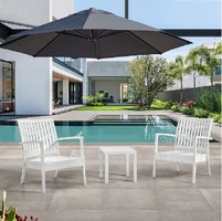 Set 2 Sedie Woody con Braccioli Design da Giardino Cucina Bar Ristorante Poltrona Sedia in Polipropi - 2