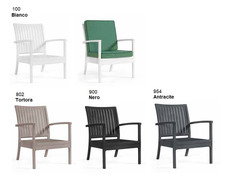 Set 2 Sedie Woody con Braccioli Design da Giardino Cucina Bar Ristorante Poltrona Sedia in Polipropi - 3