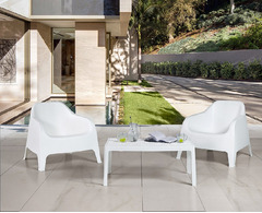Set 4 Sedie Sunset con Braccioli Design da Giardino Cucina Bar Ristorante Poltrona Sedia in Poliprop - 2