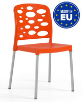 Set 4 Sedie Bubble con Gambe in Alluminio Design da Giardino Cucina Bar Ristorante Poltrona Sedia in