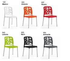 Set 4 Sedie Bubble con Gambe in Alluminio Design da Giardino Cucina Bar Ristorante Poltrona Sedia in - 3